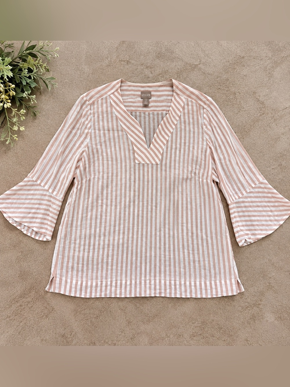 Chico’s Striped Tunic Top | Size 2 (US 12/L)